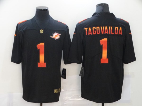Men's Miami Dolphins #1 Tua Tagovailoa Black NFL 2020 Fashion Limited Stitched Jersey